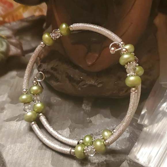 Bracelet w. Swavorski & vantel pearl - Picture 3 of 4